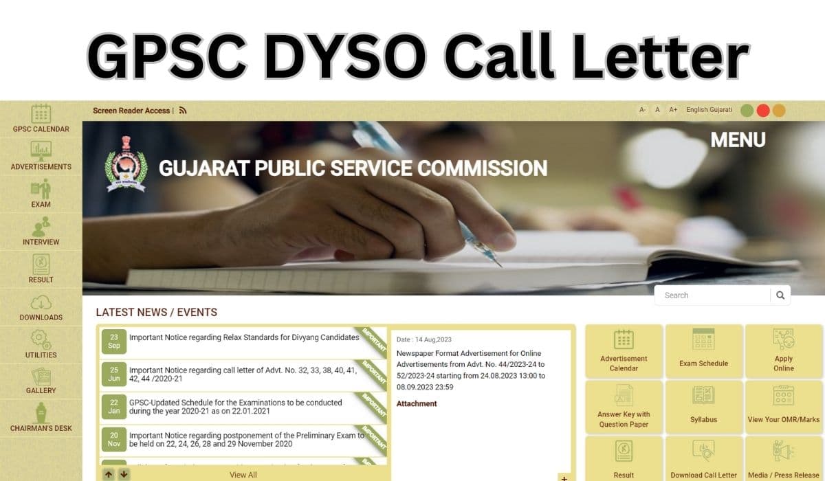 gpsc dyso call letter