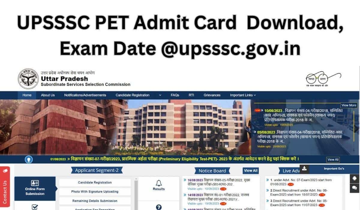 upsssc pet admit card